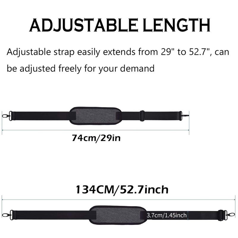 dealcase Universal Shoulder Strap Replacement Laptop Shoulder Strap Luggage Duffle Bag Strap Adjustable Belt with Metal Hooks for Duffel Briefcase Computer Bags Laptop Case Messenger Bag / Luggage Bag, Black - Image 5